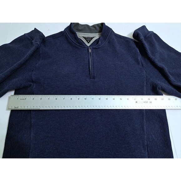 Adidas Zip Pullover Men's Medium AdiPure Golf Sweatshirt Performance Navy Blue - Picture 8 of 10